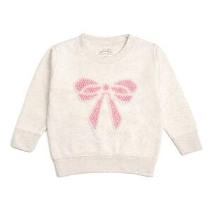 🤍 PEARL BOW PATCH SWEATSHIRT - NATURAL